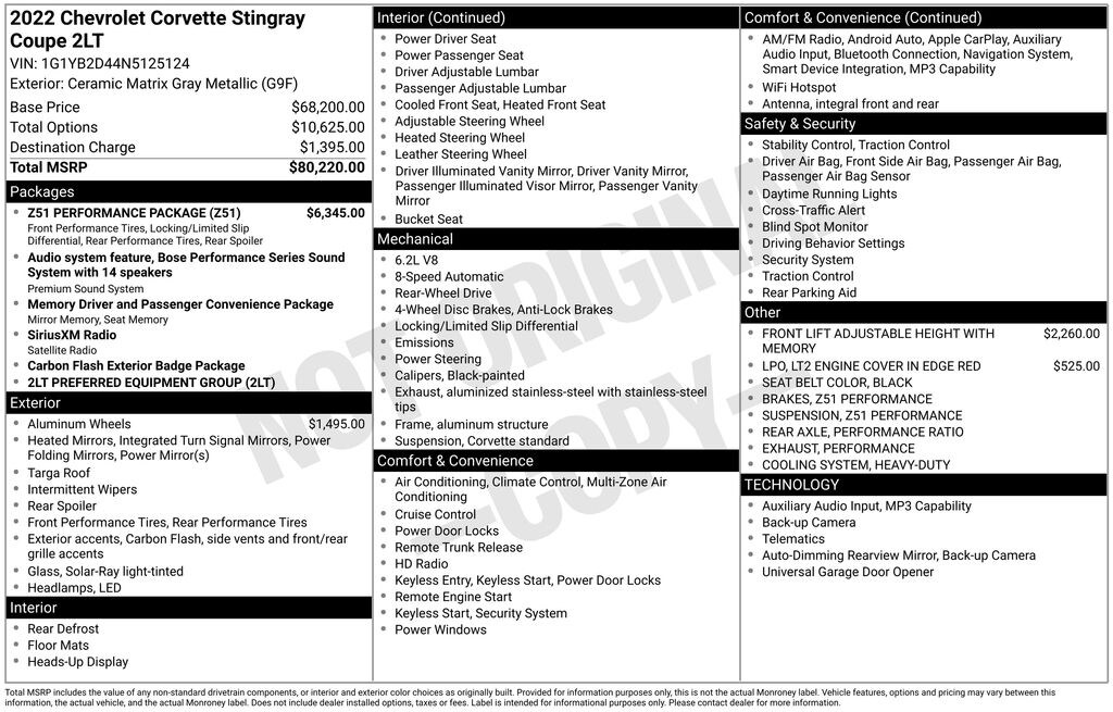 Used 2022 Chevrolet Corvette Stingray Coupe