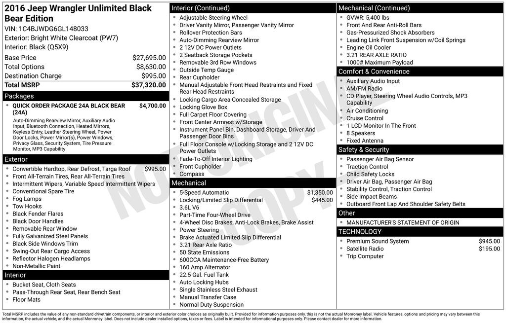 Used 2016 Jeep Wrangler SUV