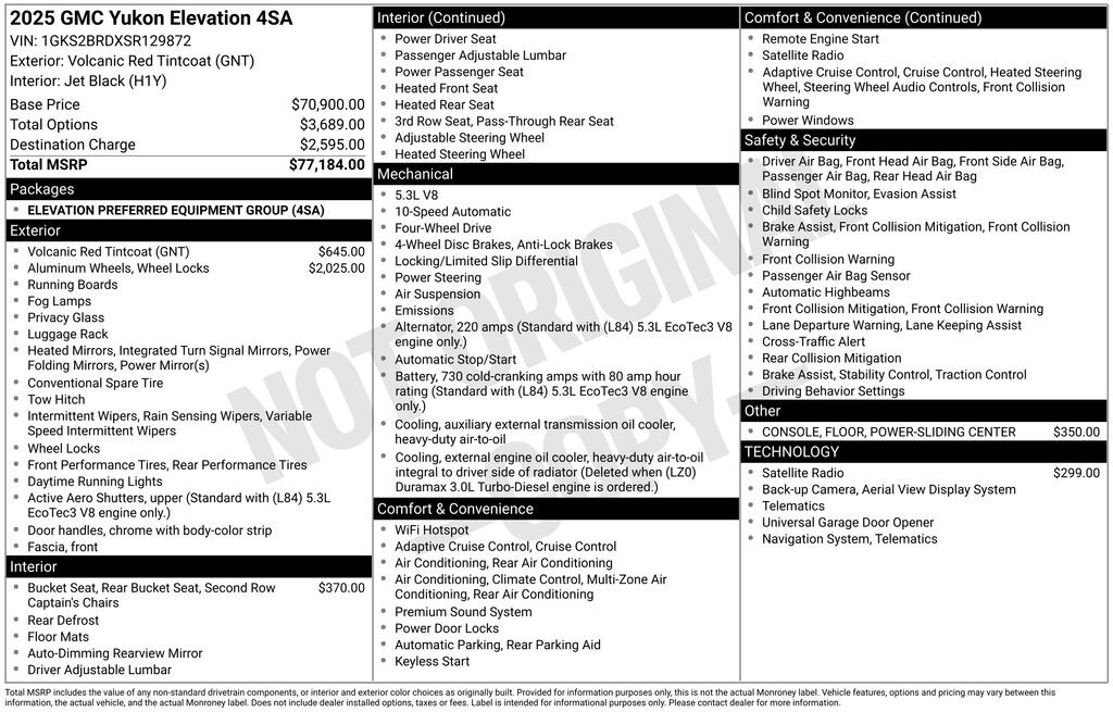 Used 2025 GMC Yukon Elevation SUV