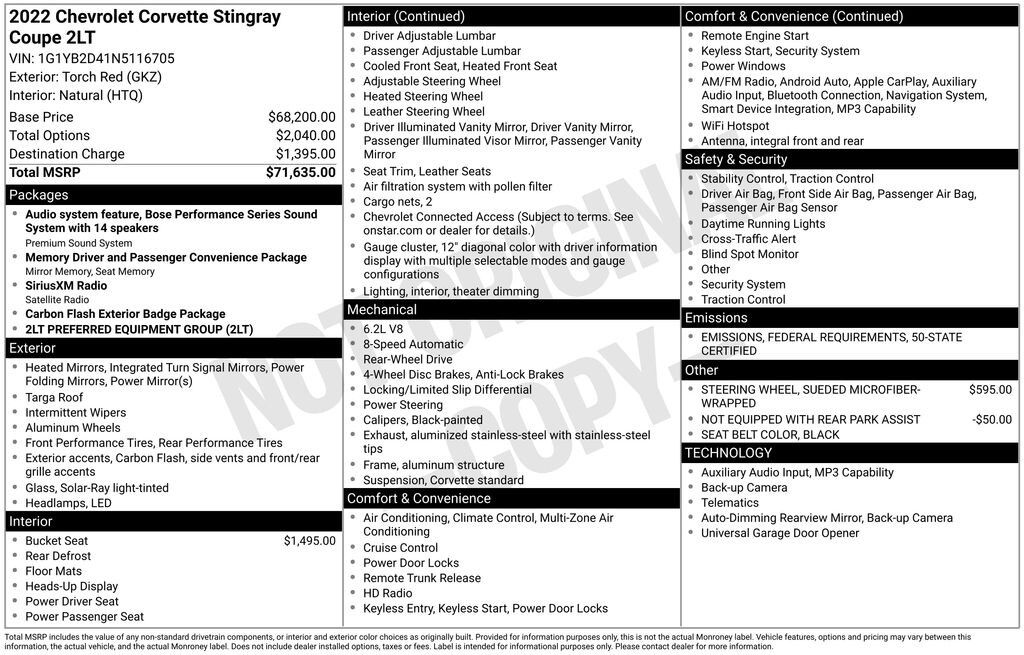 Used 2022 Chevrolet Corvette Stingray Coupe