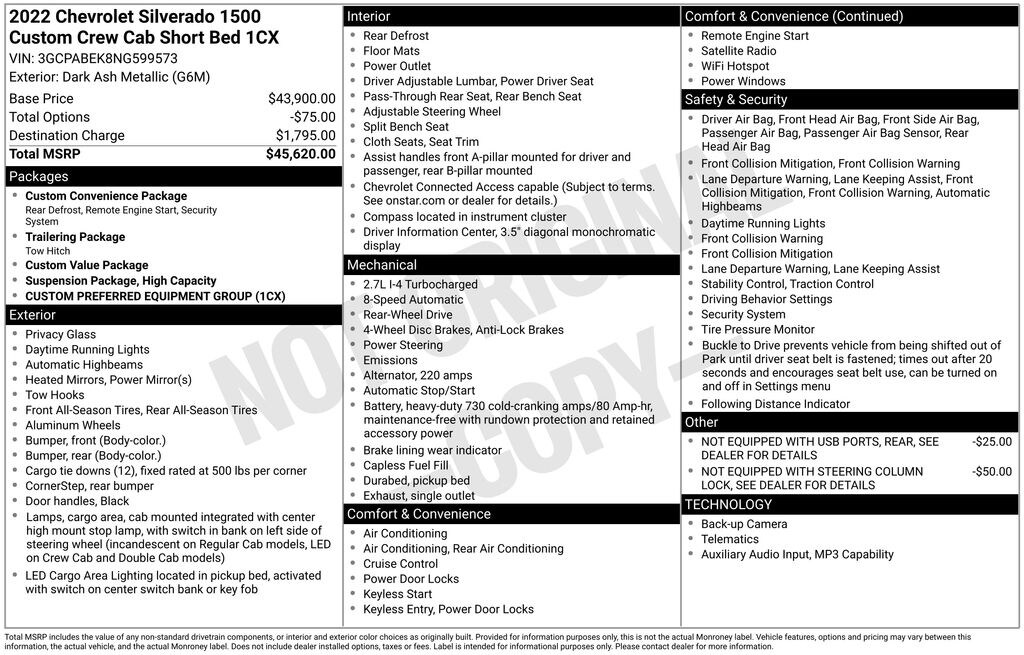 Used 2022 Chevrolet Silverado 1500 Custom Truck