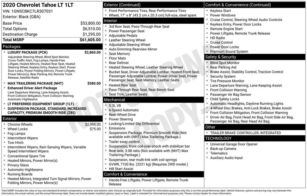 Used 2020 Chevrolet Tahoe LT SUV