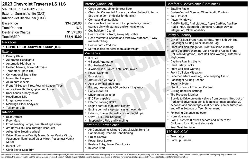 Used 2023 Chevrolet Traverse LS SUV