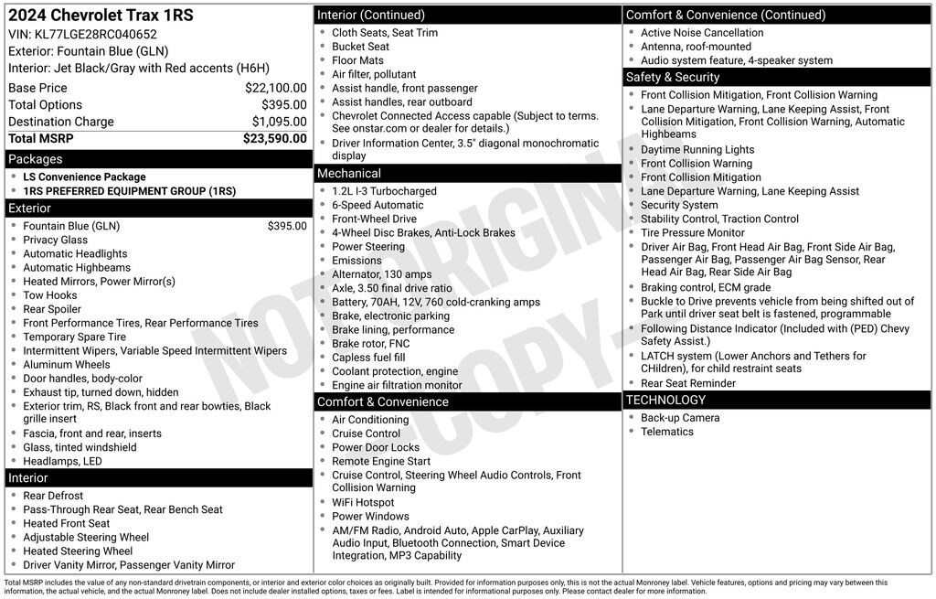 Used 2024 Chevrolet Trax 1RS SUV