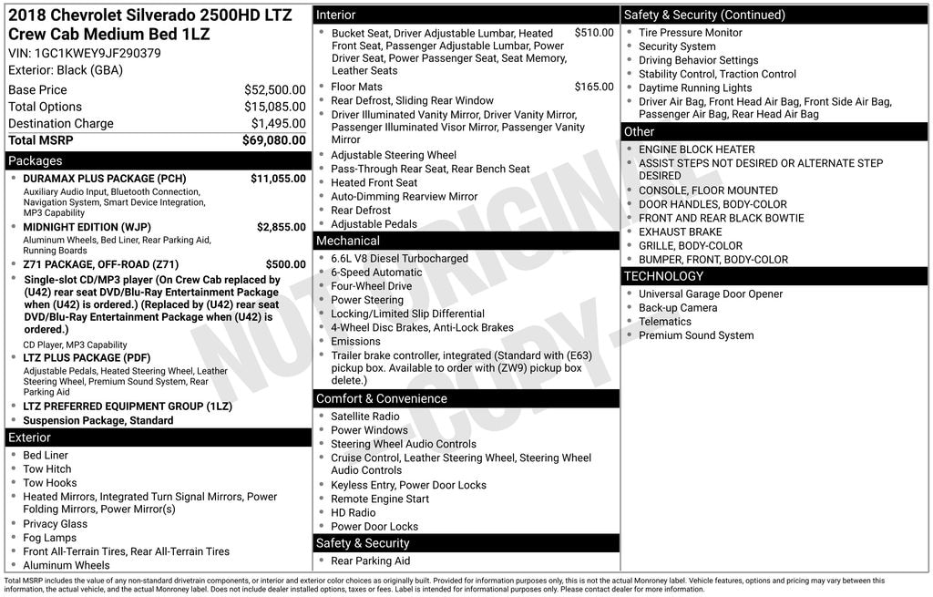 Used 2018 Chevrolet Silverado 2500HD LTZ Truck
