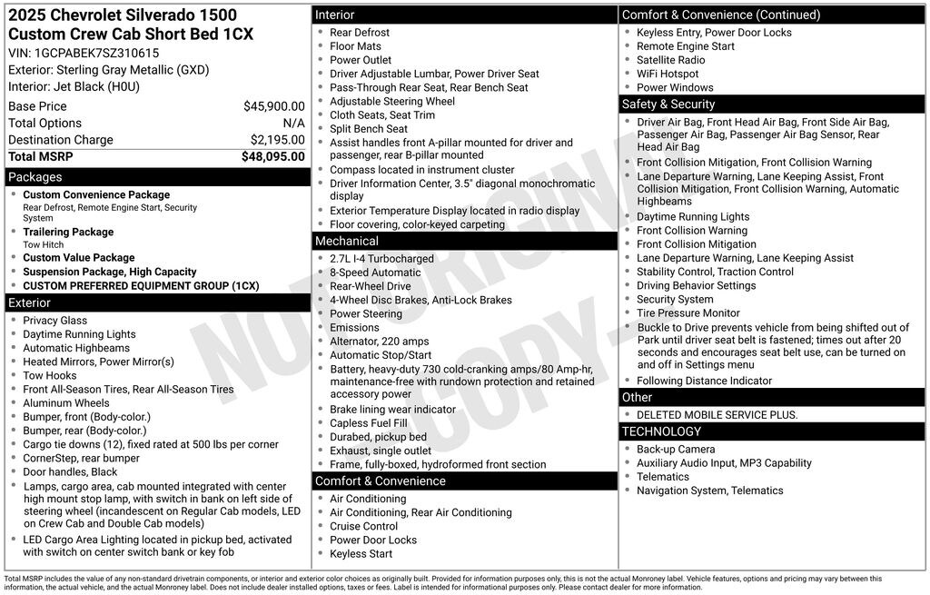 Used 2025 Chevrolet Silverado 1500 Custom Truck