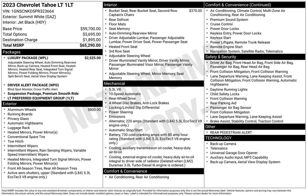 Used 2023 Chevrolet Tahoe LT SUV