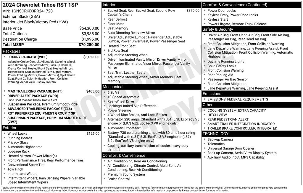 Used 2024 Chevrolet Tahoe RST SUV