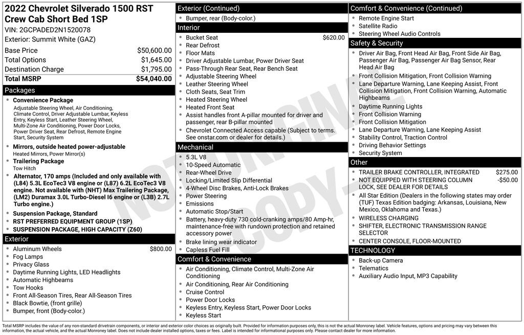 Used 2022 Chevrolet Silverado 1500 RST Truck