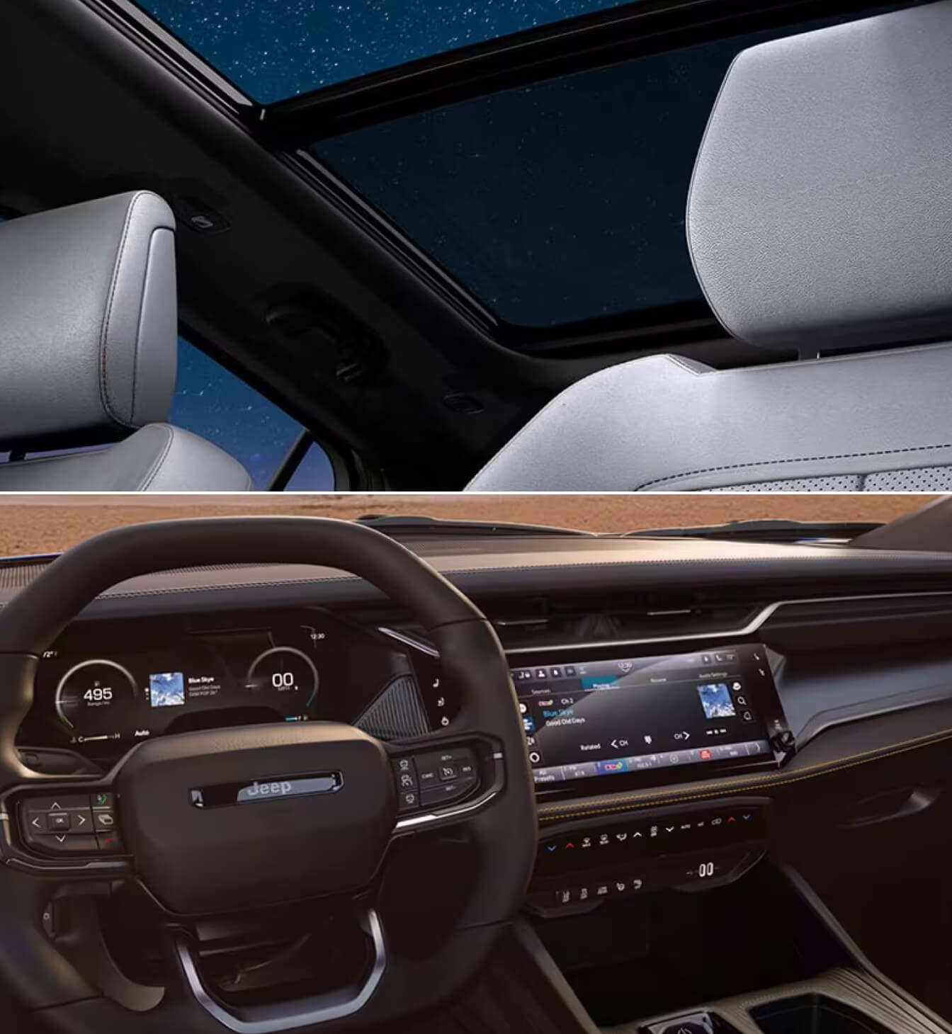 Jeep Cherokee interior dashboard and seats