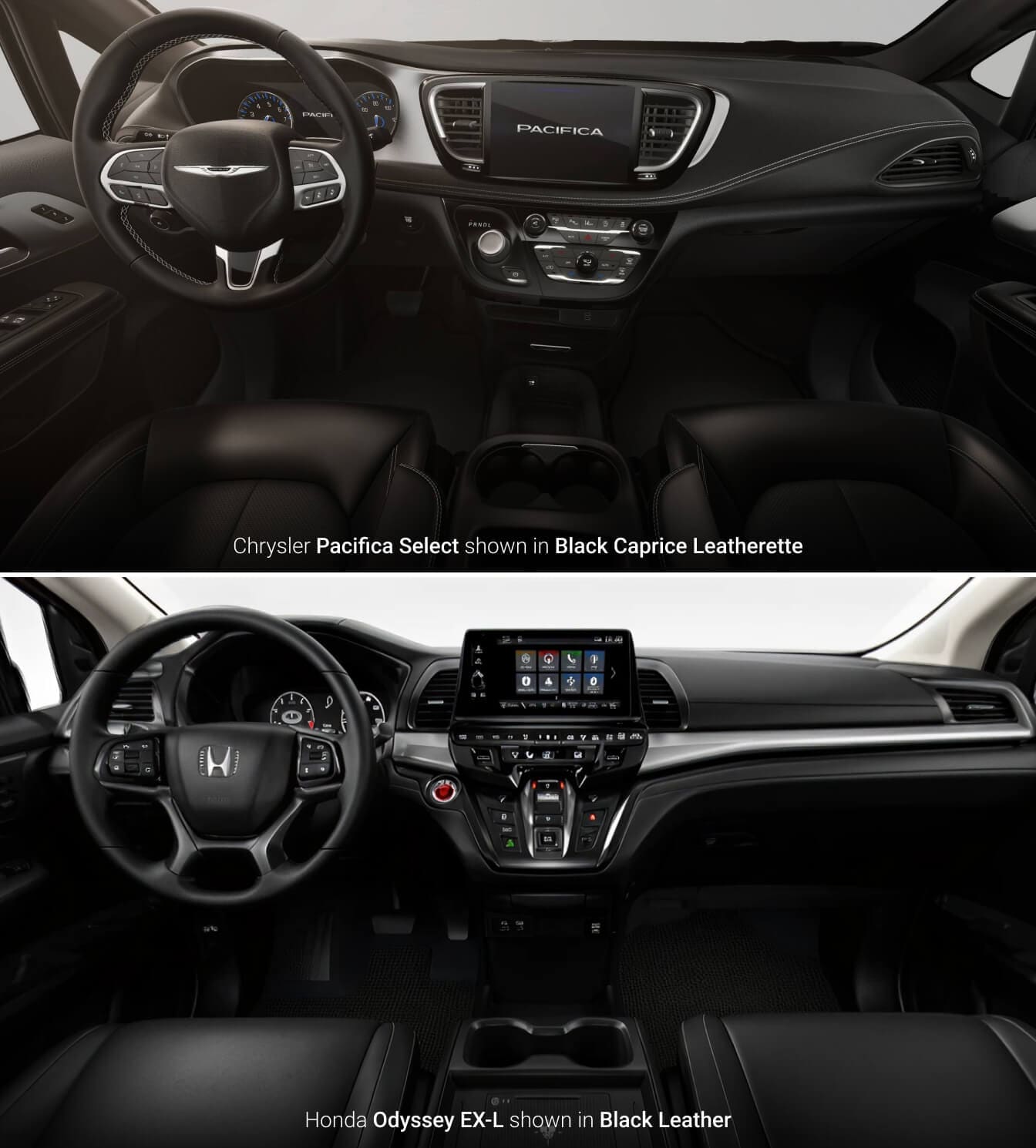 2026 Chrysler Pacifica vs. 2026 Honda Odyssey Interior & Comfort