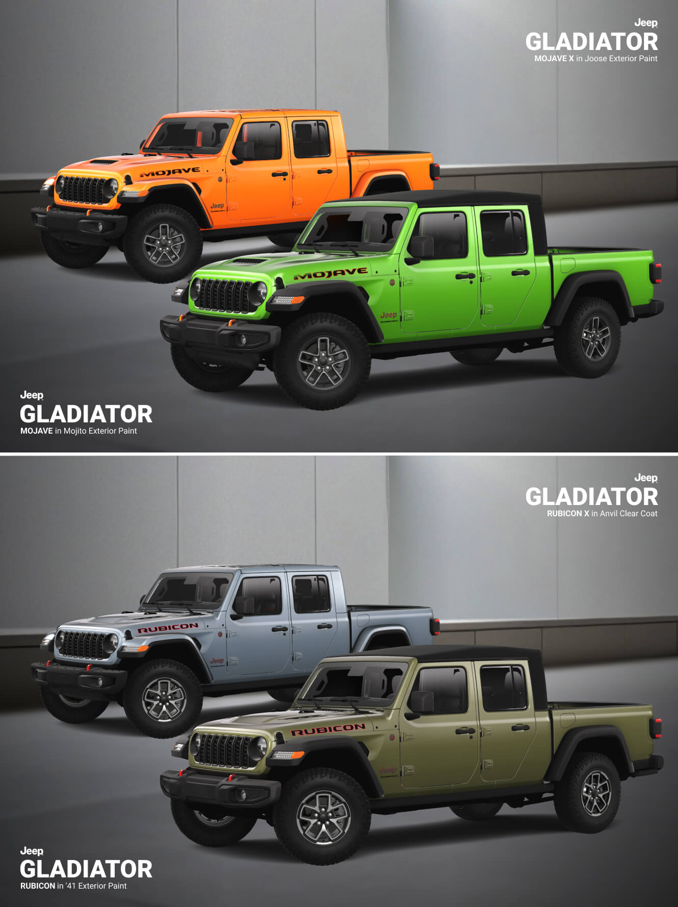 Jeep Gladiator Mojave and Rubicon