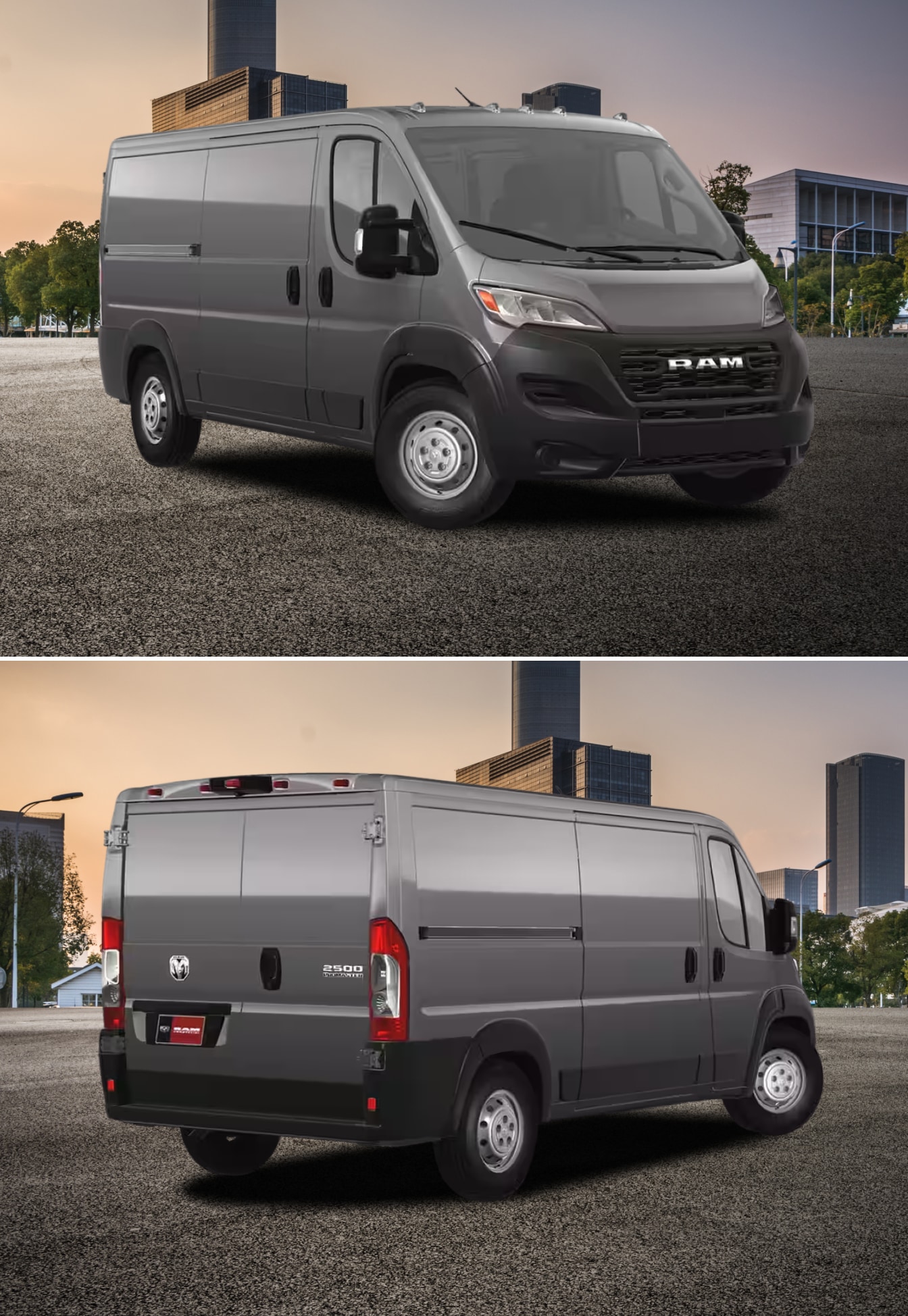 Gray Ram ProMaster 2500 Front and Back