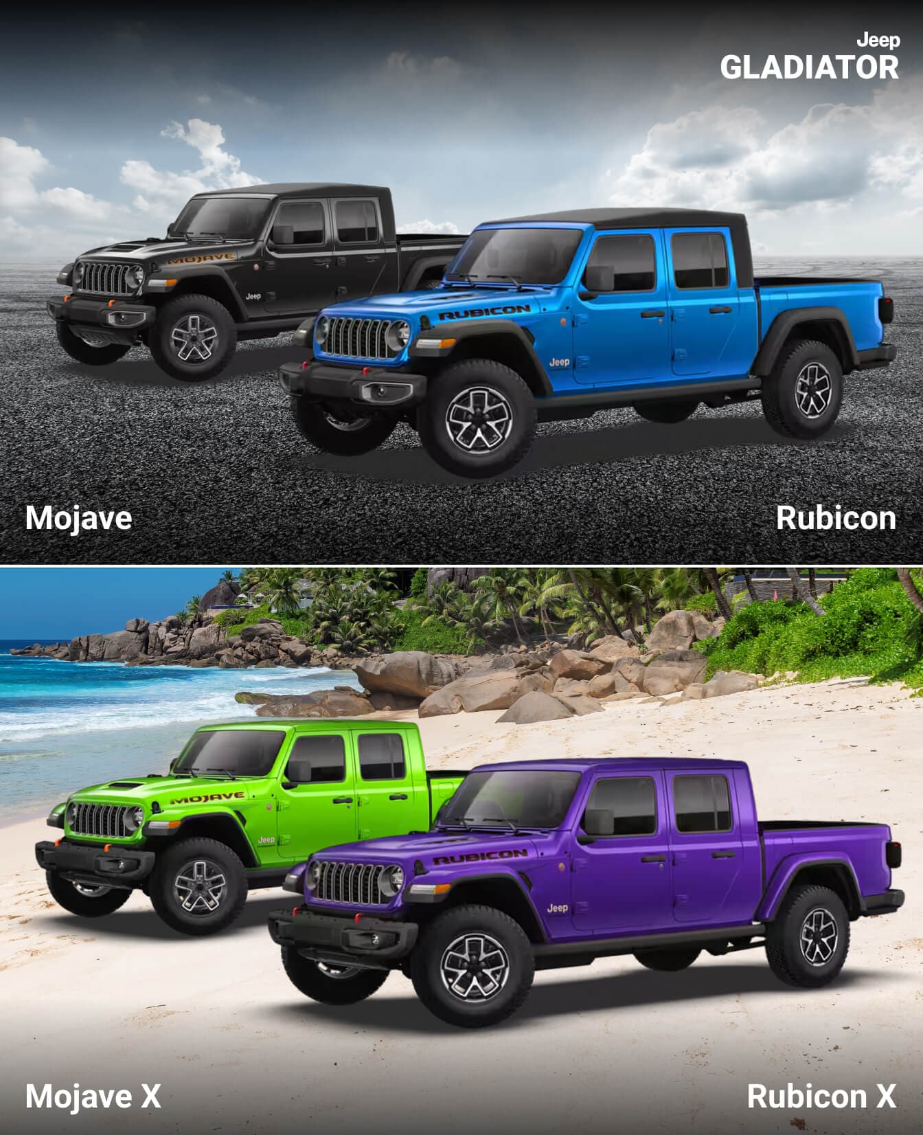 Jeep Gladiator Mojave and Rubicon
