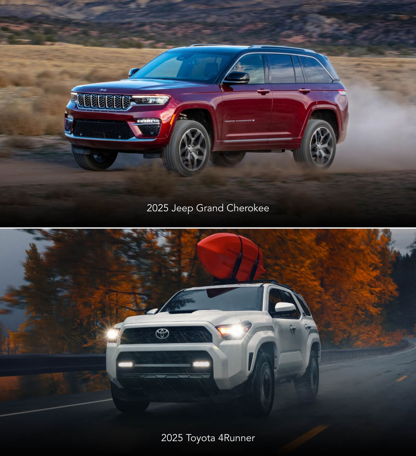2025 Jeep Grand Cherokee vs. 2025 Toyota 4Runner Engines & Specs