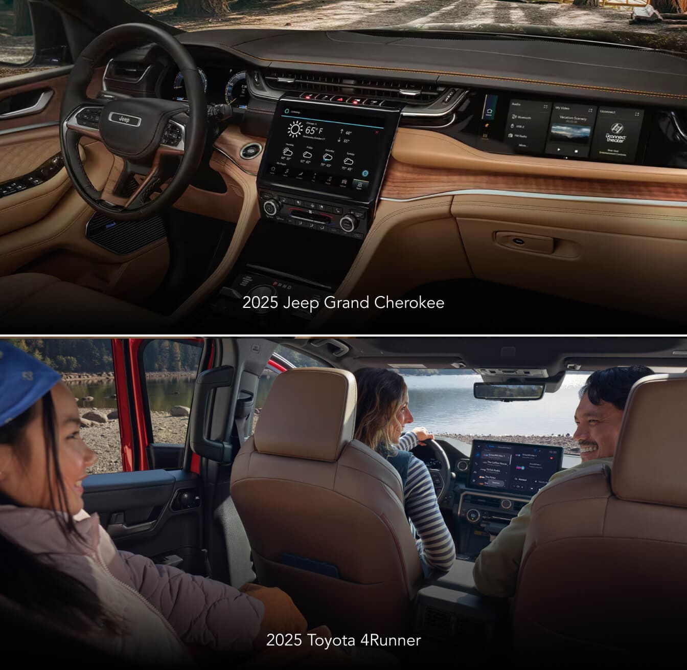 2025 Jeep Grand Cherokee vs. 2025 Toyota 4Runner Interior & Technology