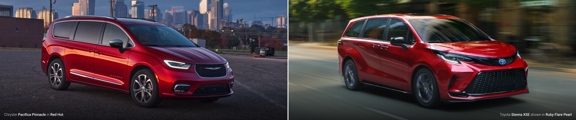 2025 Chrysler Pacifica vs. 2025 Toyota Sienna Comparison