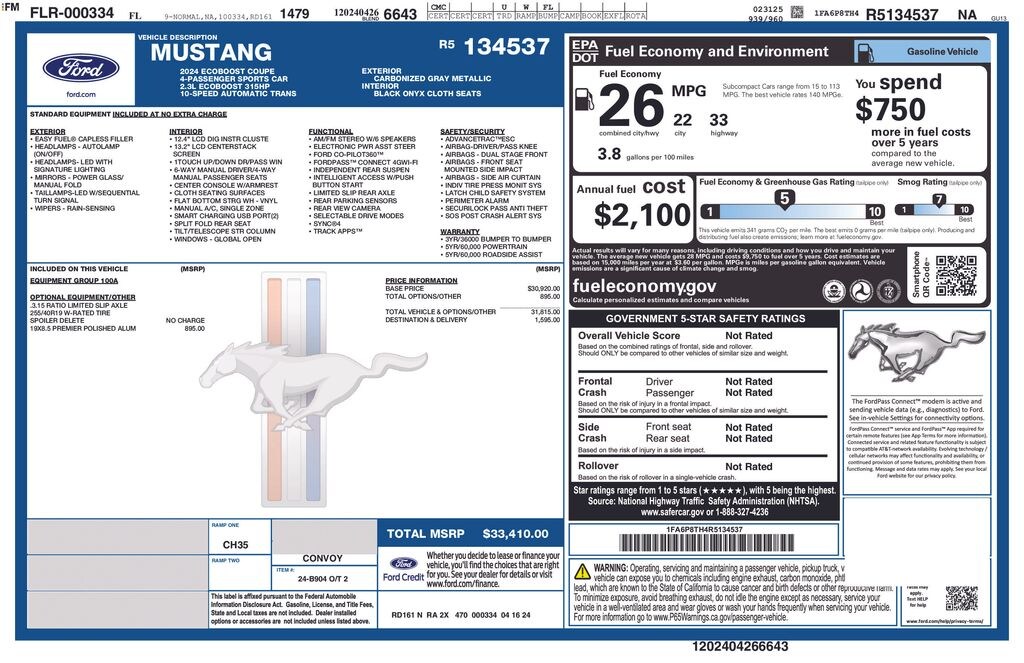 Used 2024 Ford Mustang Ecoboost Coupe