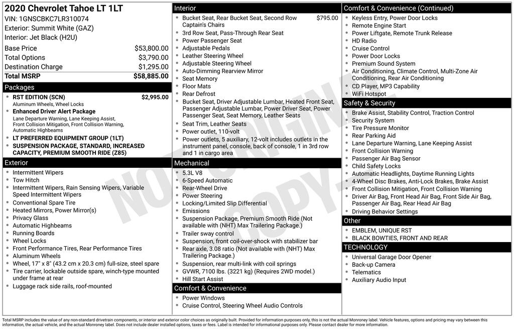 Used 2020 Chevrolet Tahoe LT SUV