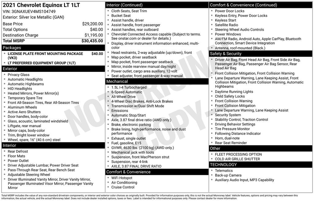 Used 2021 Chevrolet Equinox LT SUV