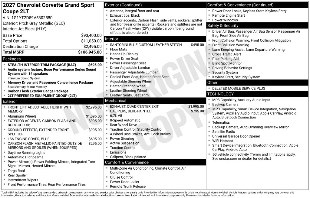 2027 Chevrolet Corvette 2LT - Photo 6