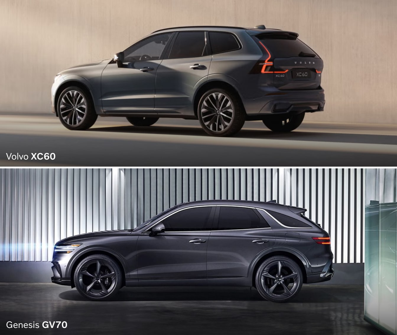 2026 Volvo XC60 vs. 2026 Genesis GV70 Size & Cargo