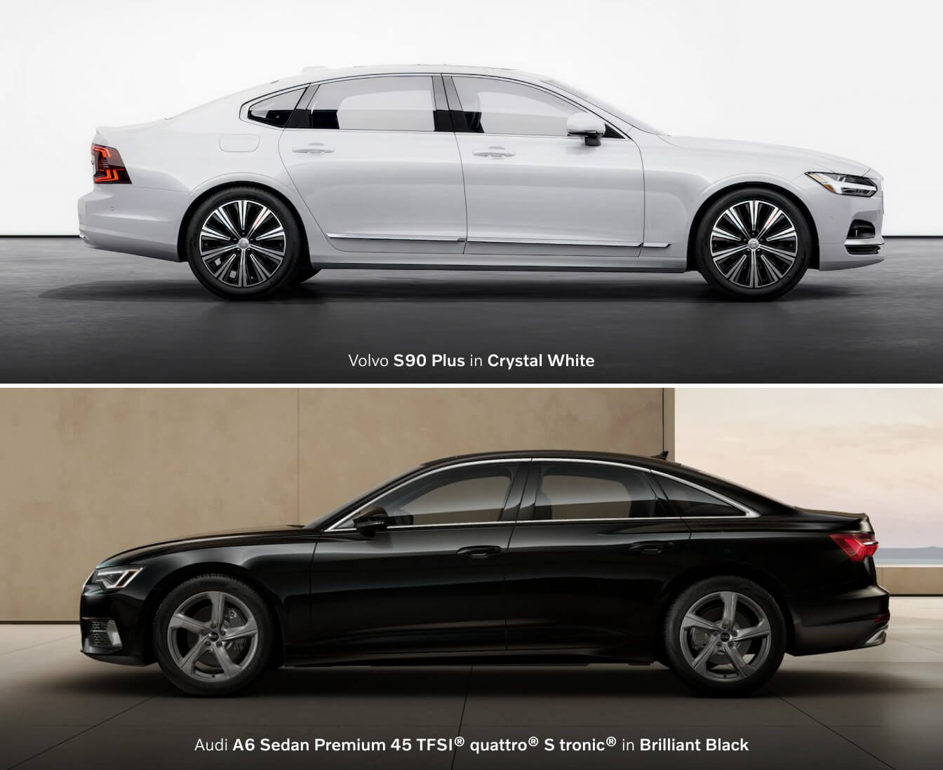 2025 Volvo S90 vs. 2025 Audi A6 Price and Trim Levels