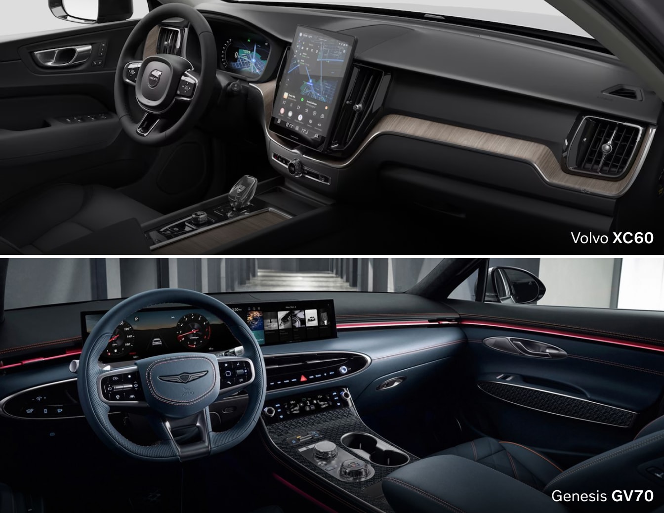 2026 Volvo XC60 vs. 2026 Genesis GV70 Interior