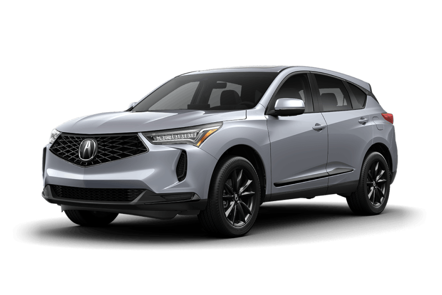 Silver Acura RDX shown from a front three-quarter angle.