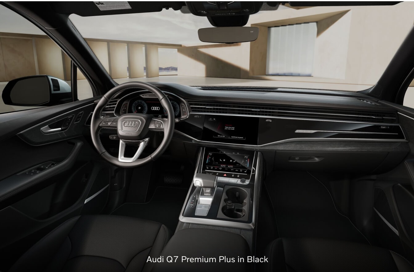 2026 Audi Q7 Premium Plus in Black interior.