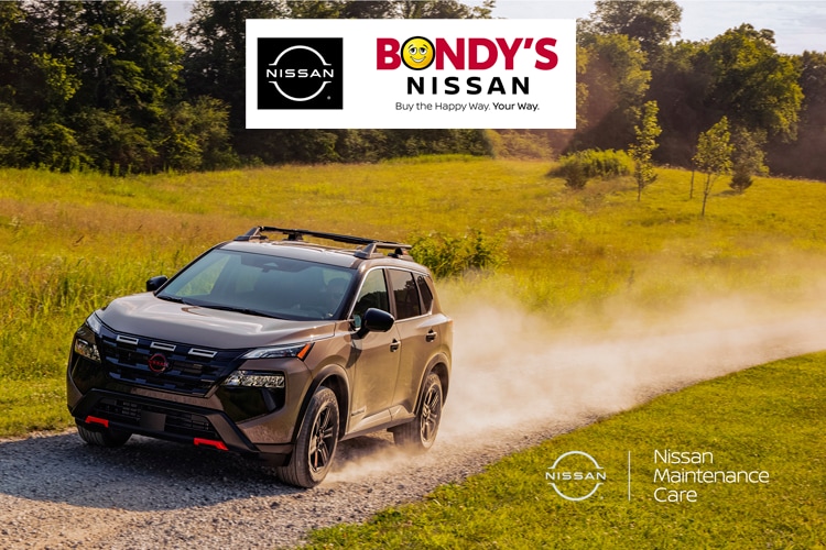2025-Nissan-Rogue-Rock-Creek-with-Nissan-Car-Care-label-and-Bondys-Nissan-logo.png