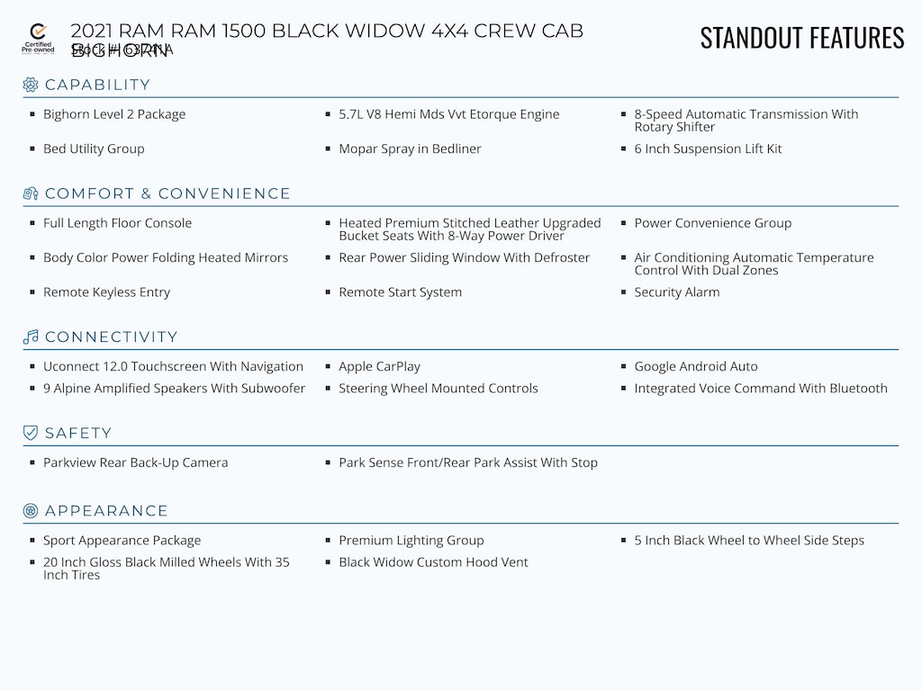 Certified 2021 Ram 1500 Big Horn Truck Crew Cab