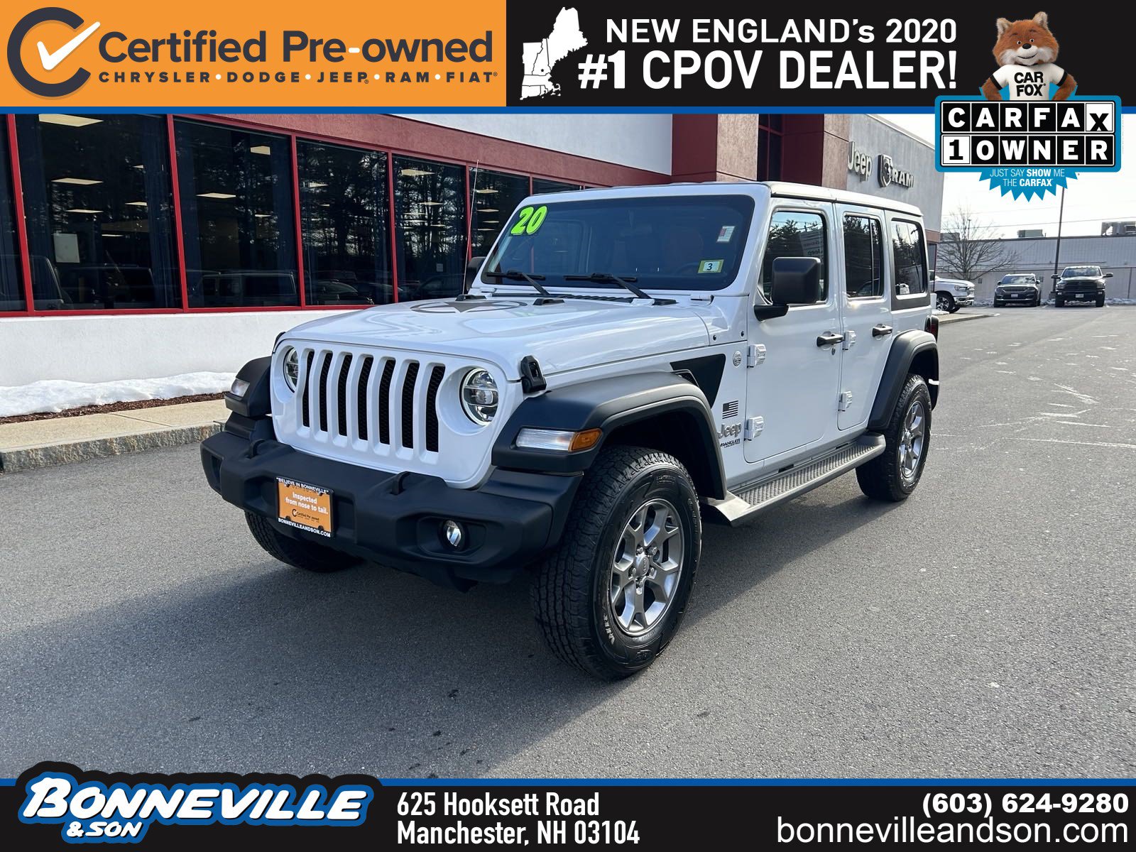 Certified Used 2020 Jeep Wrangler Freedom For Sale in Manchester NH |