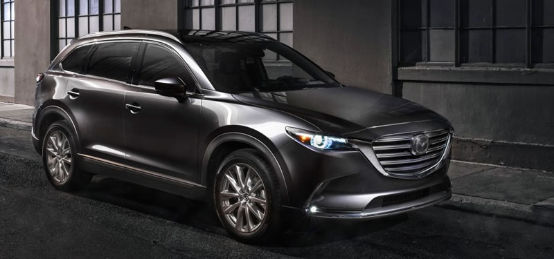 Photo of the New 2018 Mazda CX-9 SUV, given a 5-Star Crash Test rating by the NHTSA and available at Borgman Mazda in Grand Rapids, MI