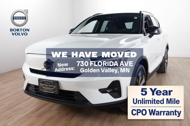 Crystal White 2023 Volvo XC40 Recharge Twin Plus eAWD SUV / Crossover All-Wheel Drive 1-Speed Automatic