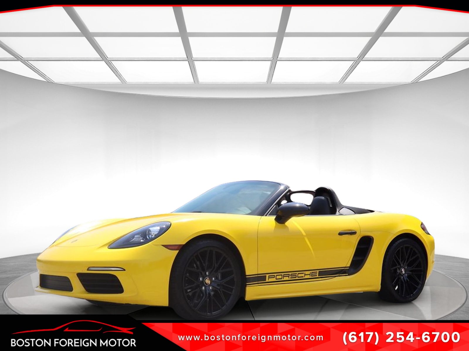 Yellow 2019 Porsche 718 Boxster RWD Convertible Rear-Wheel Drive 6-Speed Manual