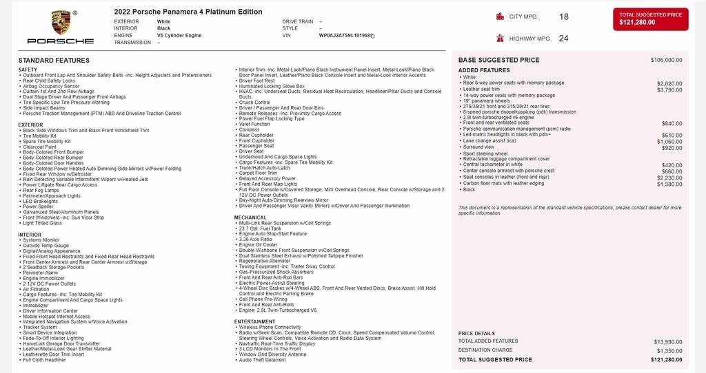 Used 2022 Porsche Panamera 4 Hatchback