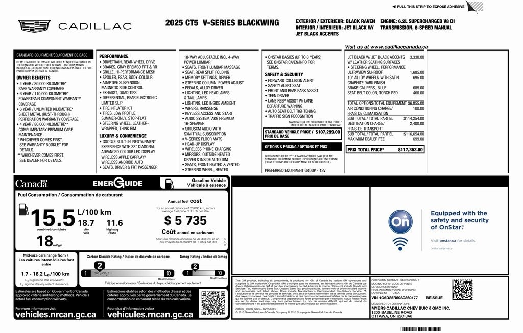 Used 2025 CADILLAC CT5-V V-Series Sedan