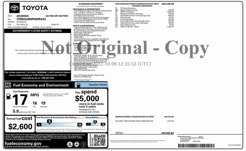 2023 Toyota 4Runner TRD Off-Road Premium