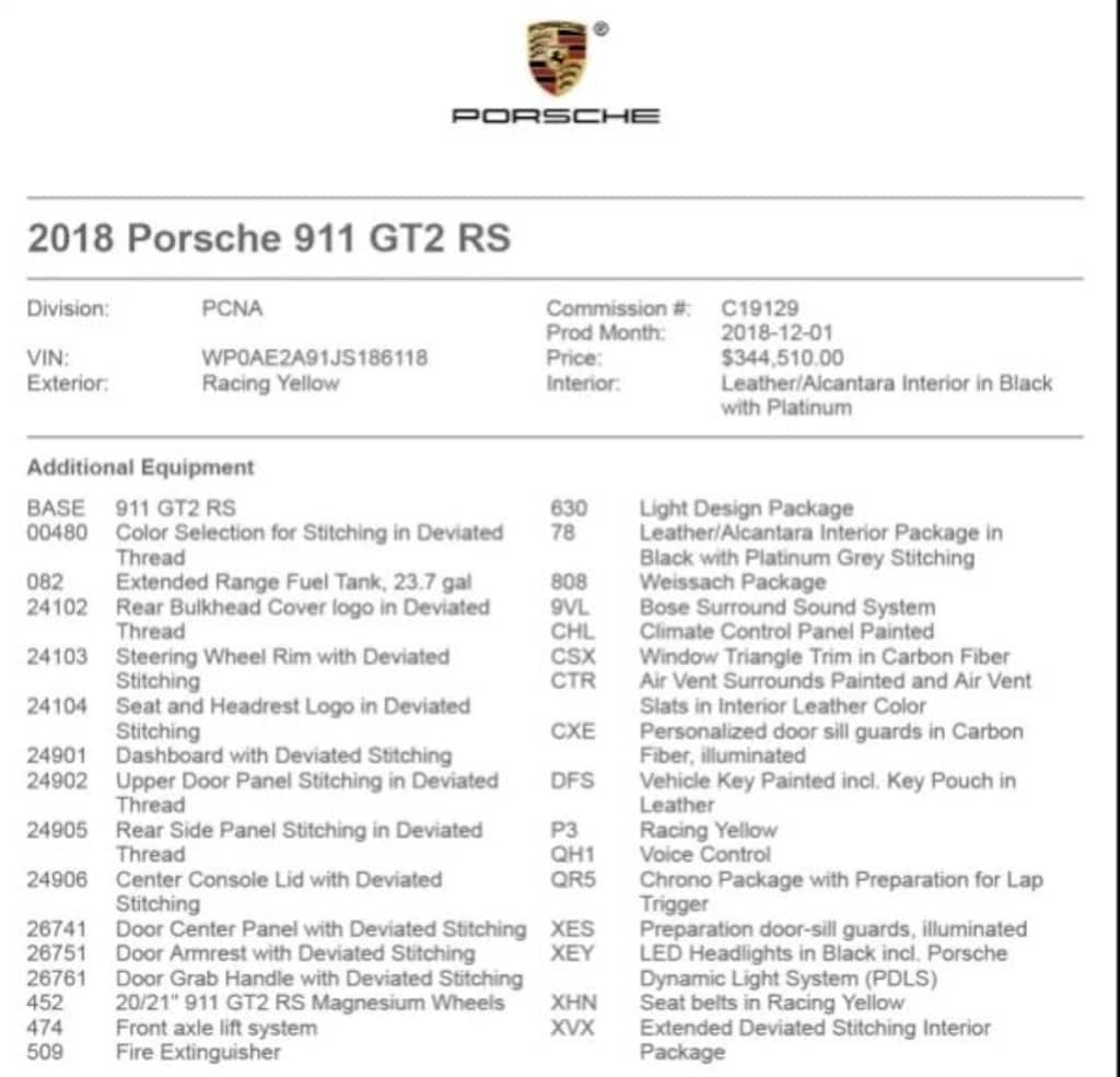 Used 2018 Porsche 911 GT2 RS Coupe