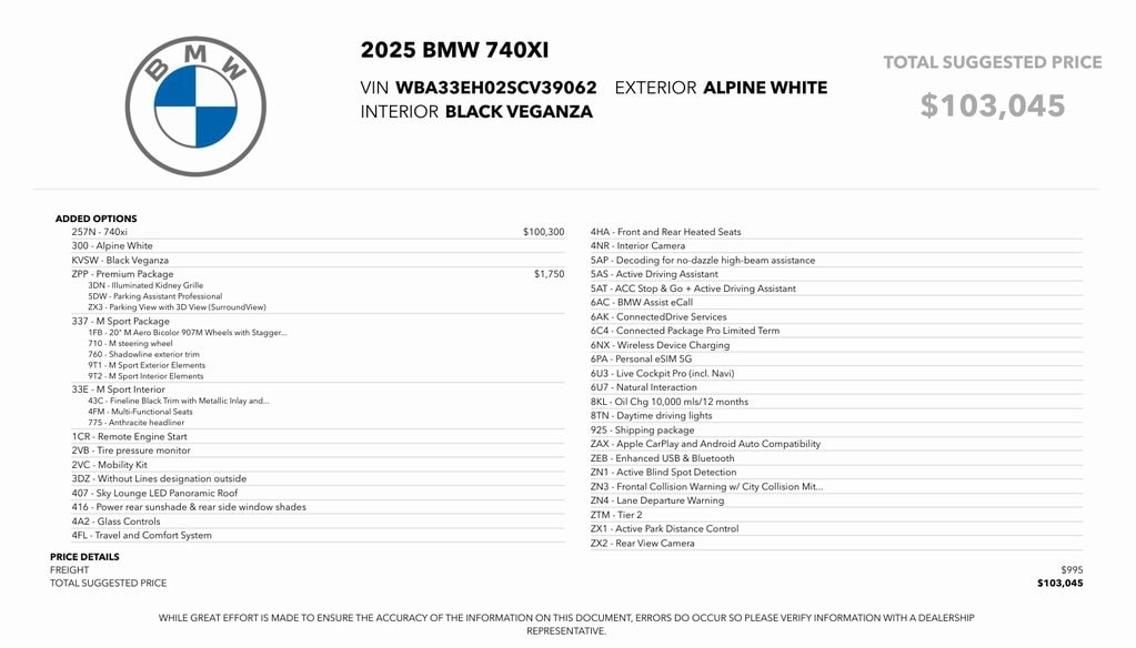 2025 BMW 7 Series 740i's photo