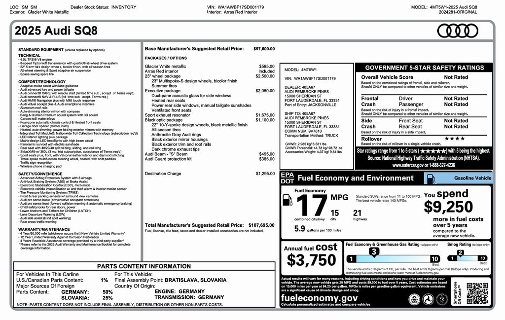 Used 2025 Audi SQ8 4.0T Premium Plus SUV