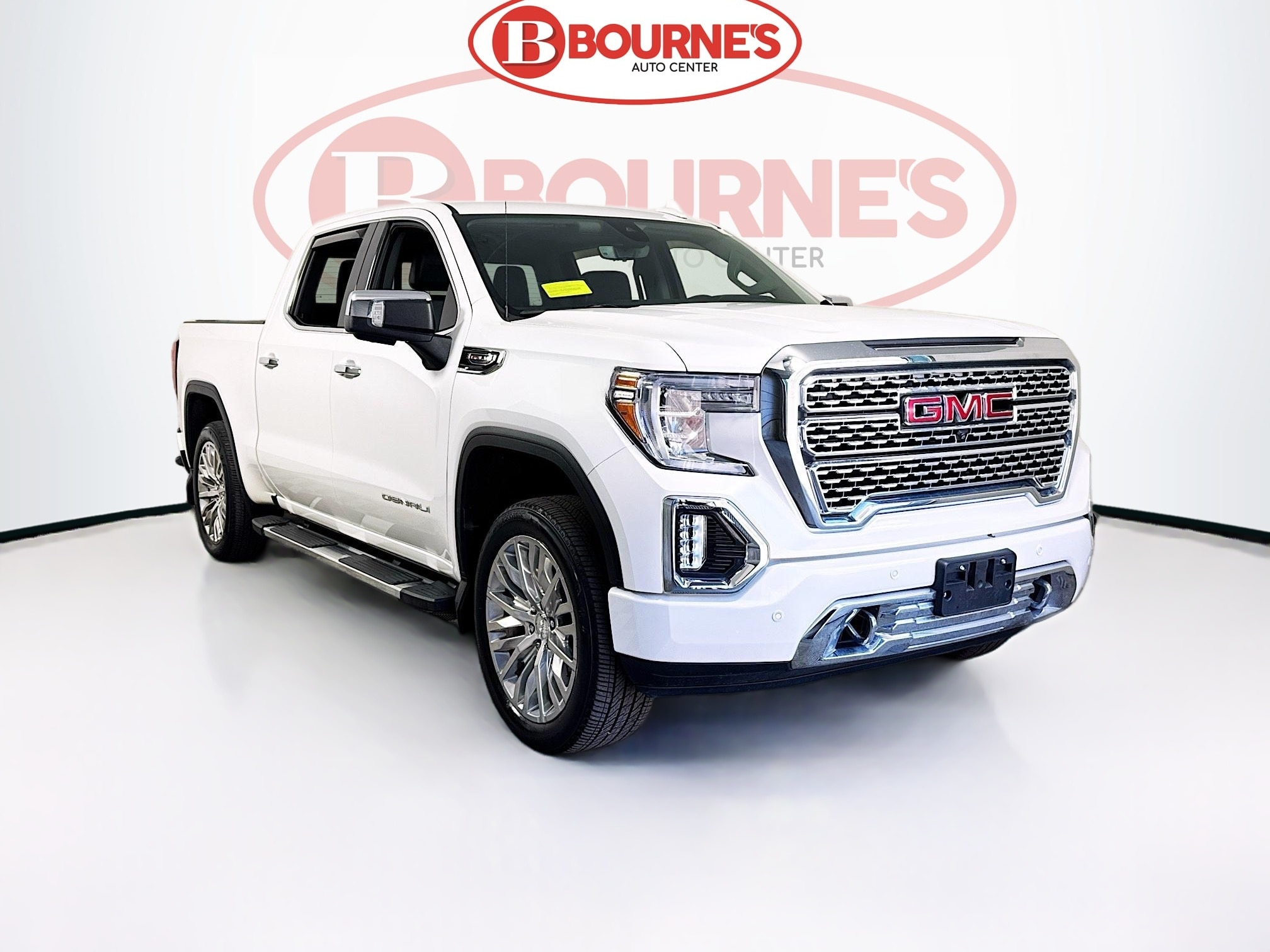White Frost Tricoat 2019 GMC Sierra 1500 Denali Crew Cab 4WD Pickup Truck Four-Wheel Drive Automatic