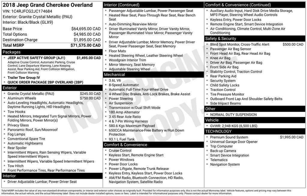 Used 2018 Jeep Grand Cherokee Overland