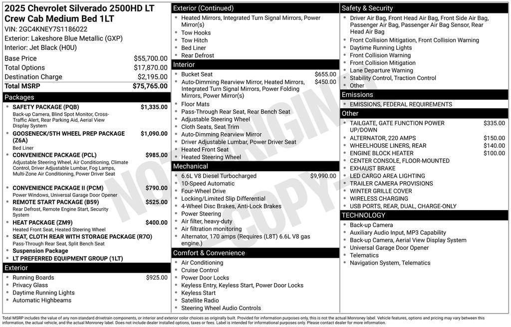 New 2025 Chevrolet Silverado 2500 HD LT Truck