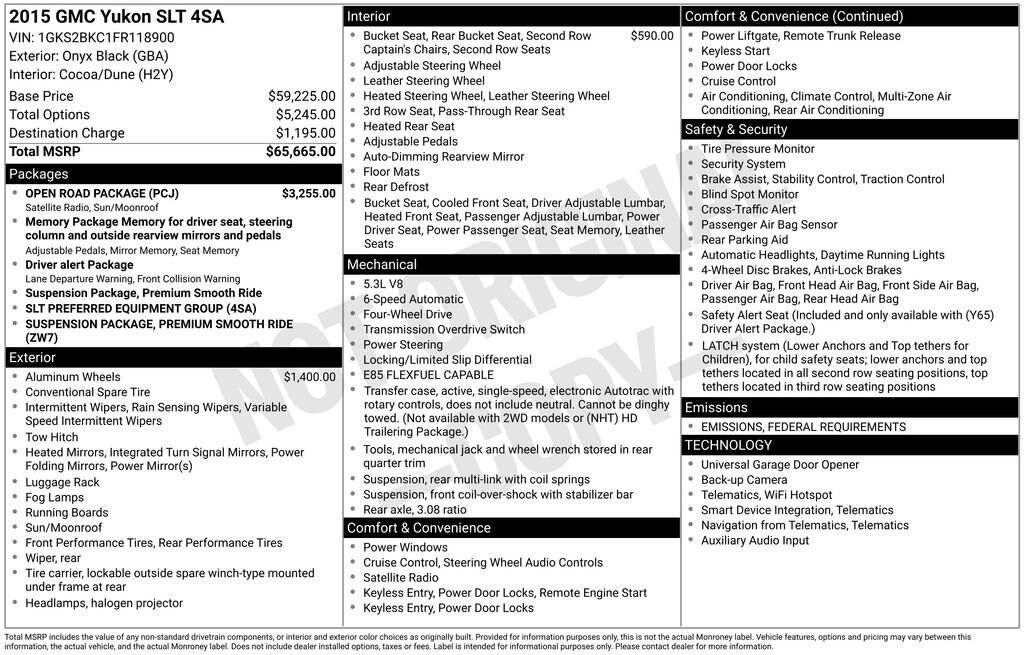 Used 2015 GMC Yukon SLT SUV