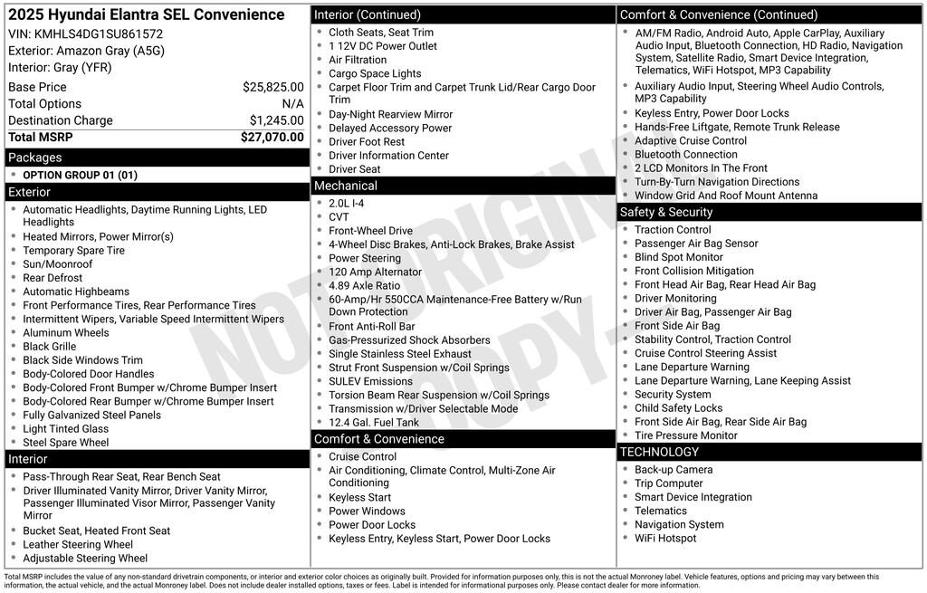 Used 2025 Hyundai Elantra SEL Convenience