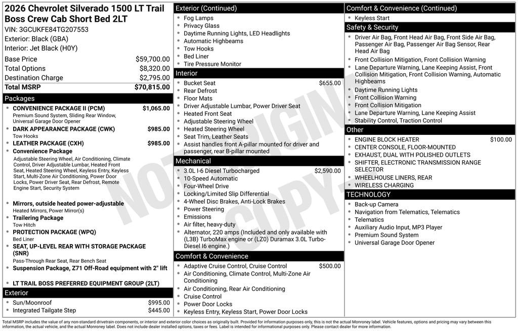 New 2026 Chevrolet Silverado 1500 LT Trail Boss Truck