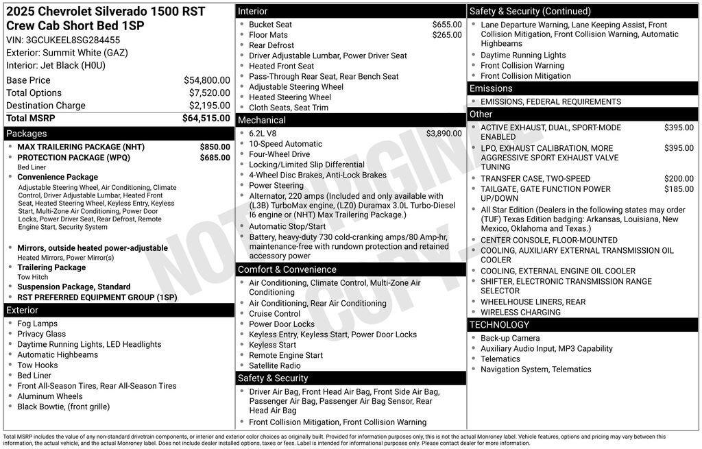New 2025 Chevrolet Silverado 1500 RST Truck