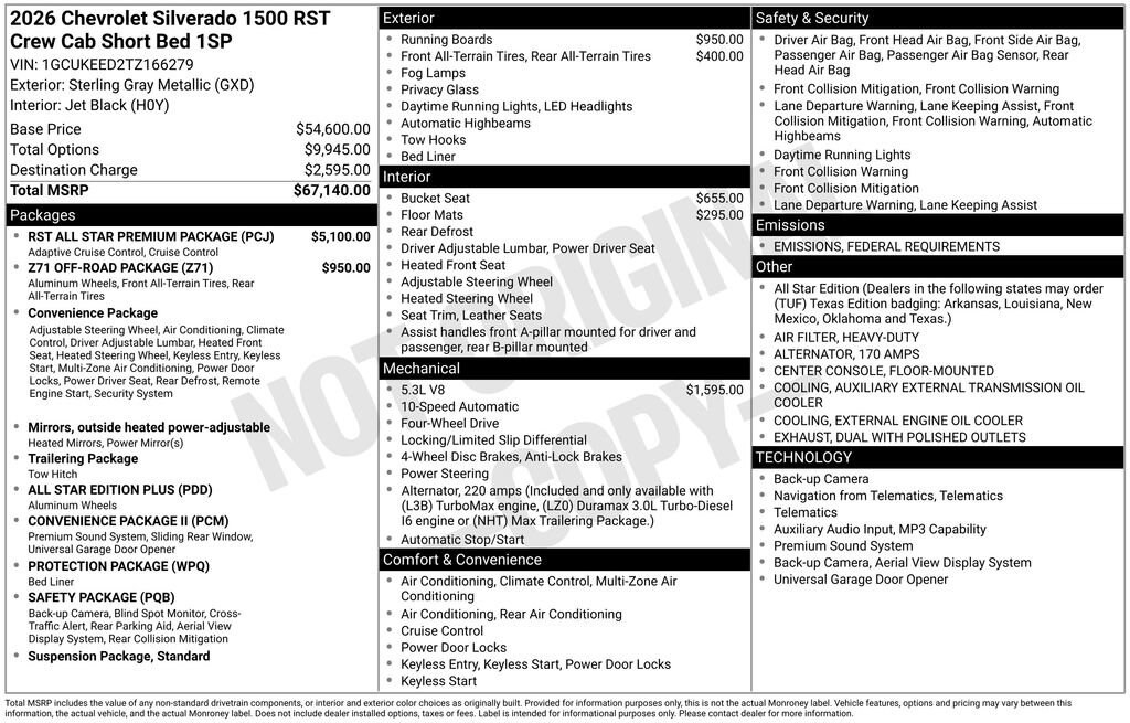 New 2026 Chevrolet Silverado 1500 RST Truck